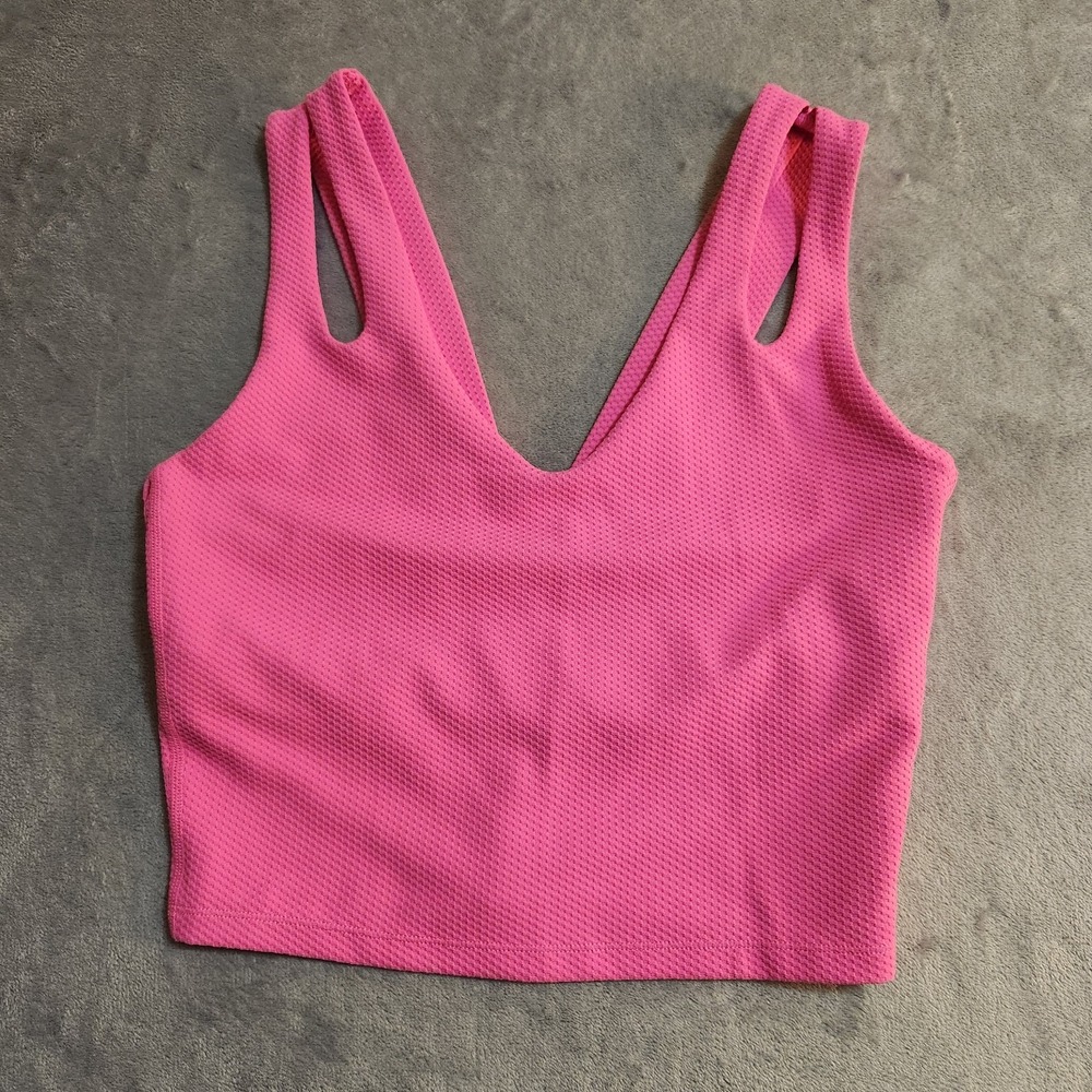 Beach Riot Evelina V Neck Cutout Straps Tank Top Medium Summer Strawberry Waffle